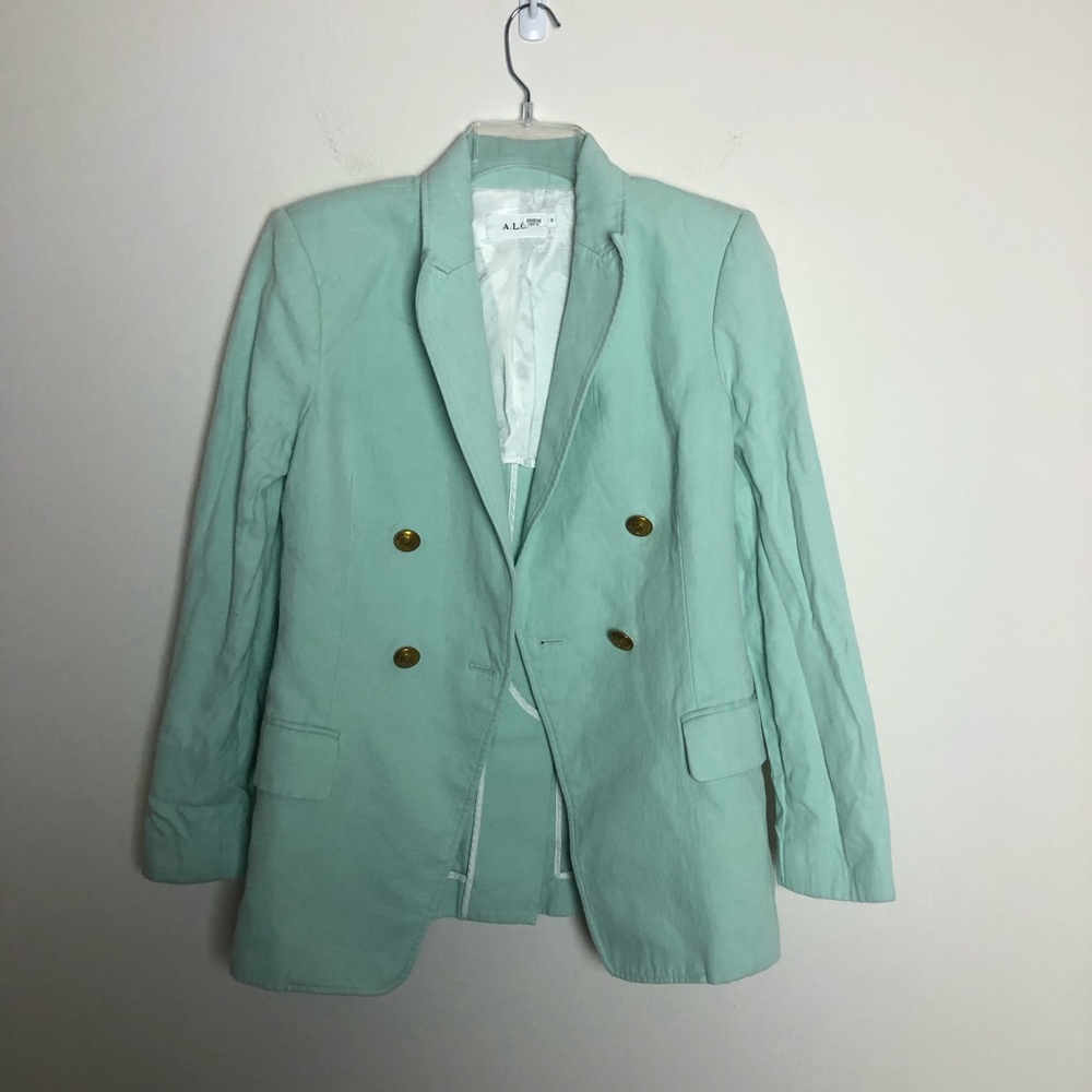 ALC Sedgwick Button Mint Blazer Jacket - Picture 6 of 13